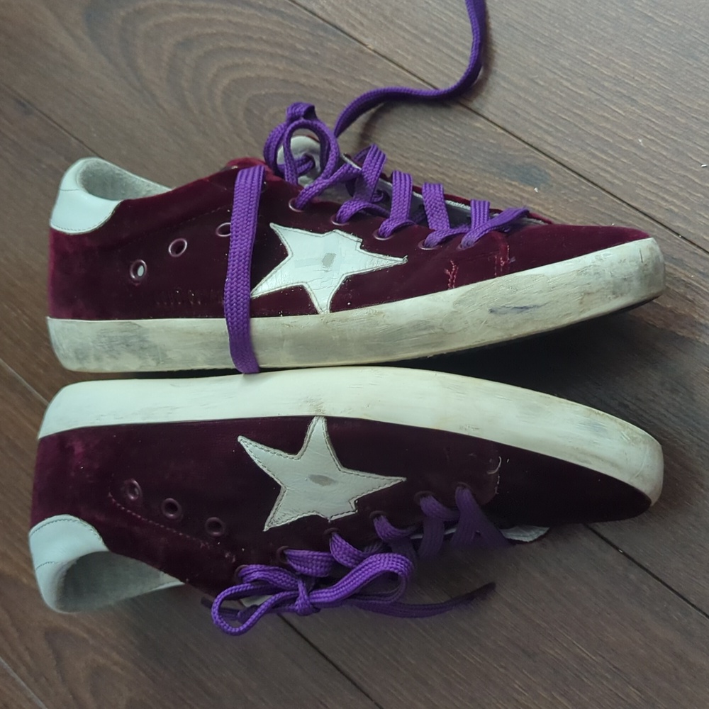 Golden Goose Deluxe Brand Golden Goose Superstar Plum Velvet White Dark red Prun - Picture 14 of 14